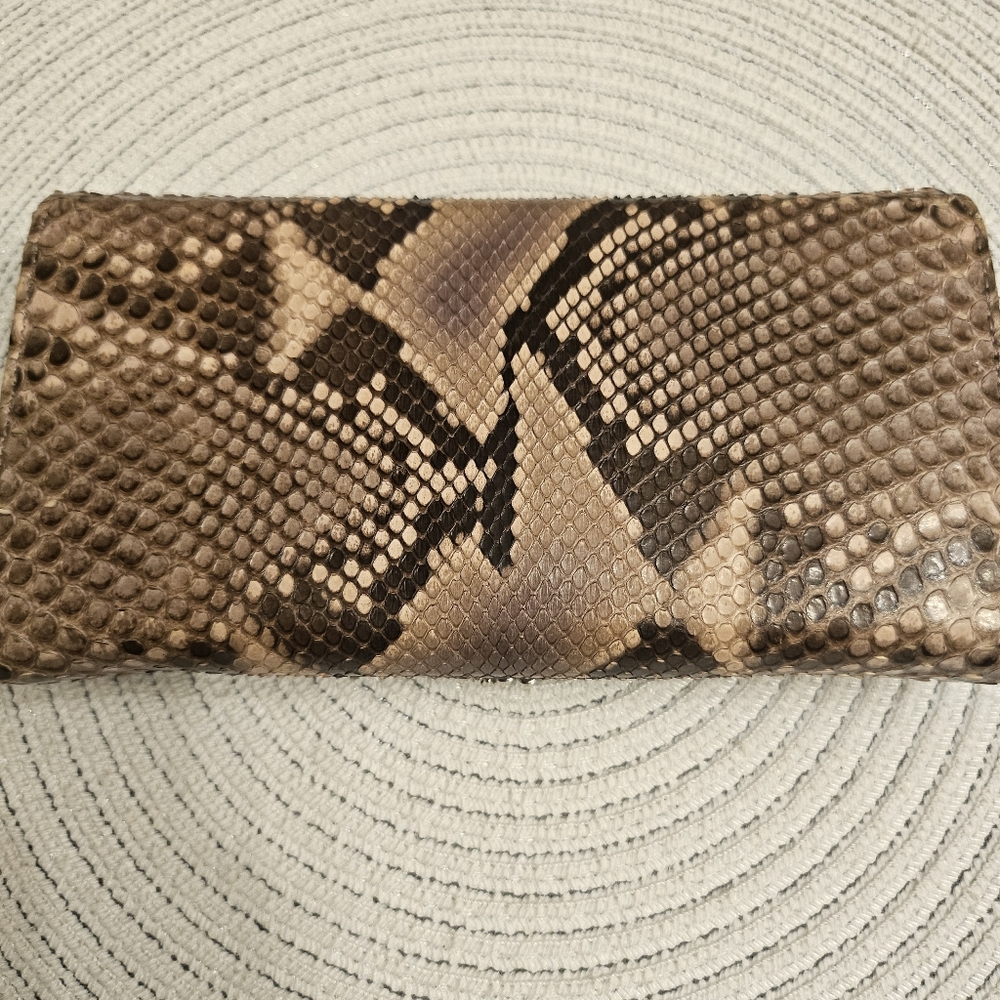 Gucci Python Continental Wallet w/ Crystal GG Log… - image 2